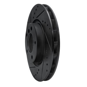 BMW M3 Brake Rotor (1) - Right Front - R1 Concepts - Drilled & Slotted - Black - `95-`02